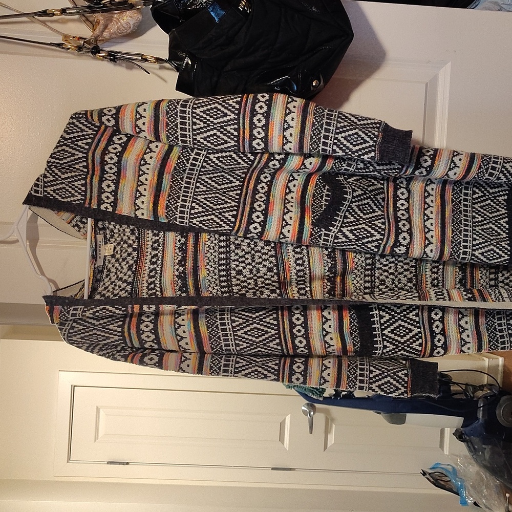 Multicolor hooded cardigan